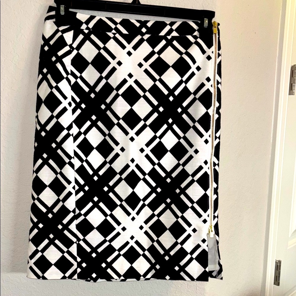 Talbots Black and White Asymmetrical Skirt
